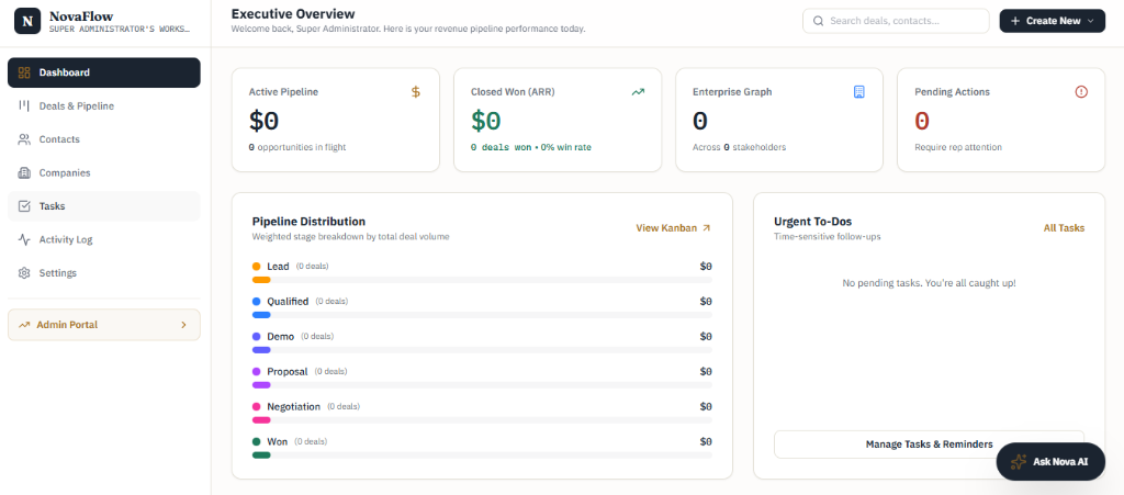 NovaFlow — Multi-Tenant SaaS CRM